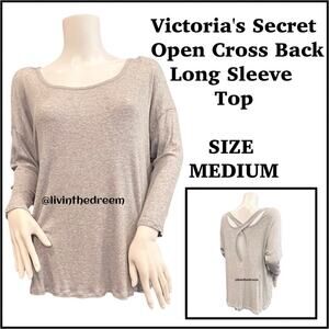 NWOT Victoria's Secret Open Cross Back Long Sleeve Top SZ M $69